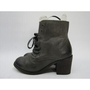 Office London Womens Size 40 EUR Gray Leather Lace Up Ankle Fashion Boots Bootie